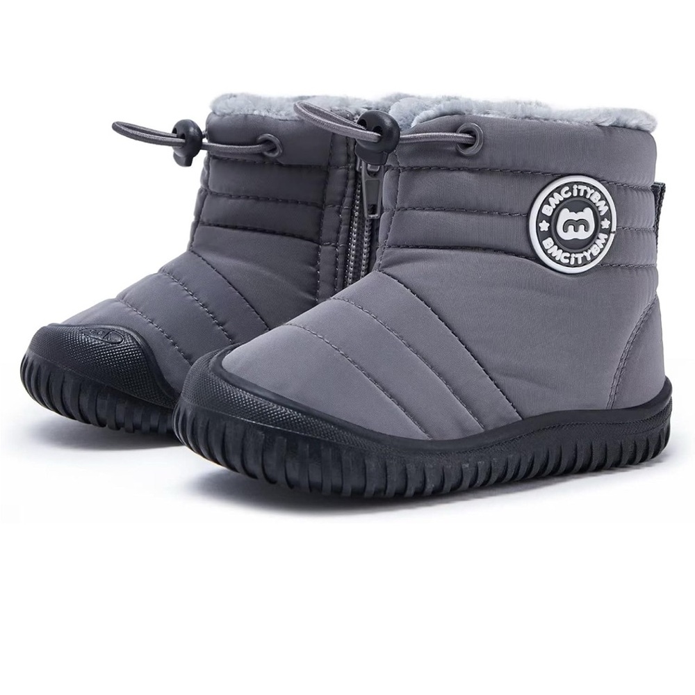 Gray Winter faux fur baby winter boots